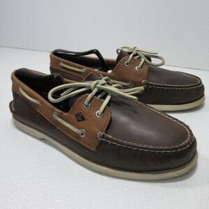Sperry Top-Sider Two Tone Polish Leather Comfort Deck Boat Shoes Footwear 11 M